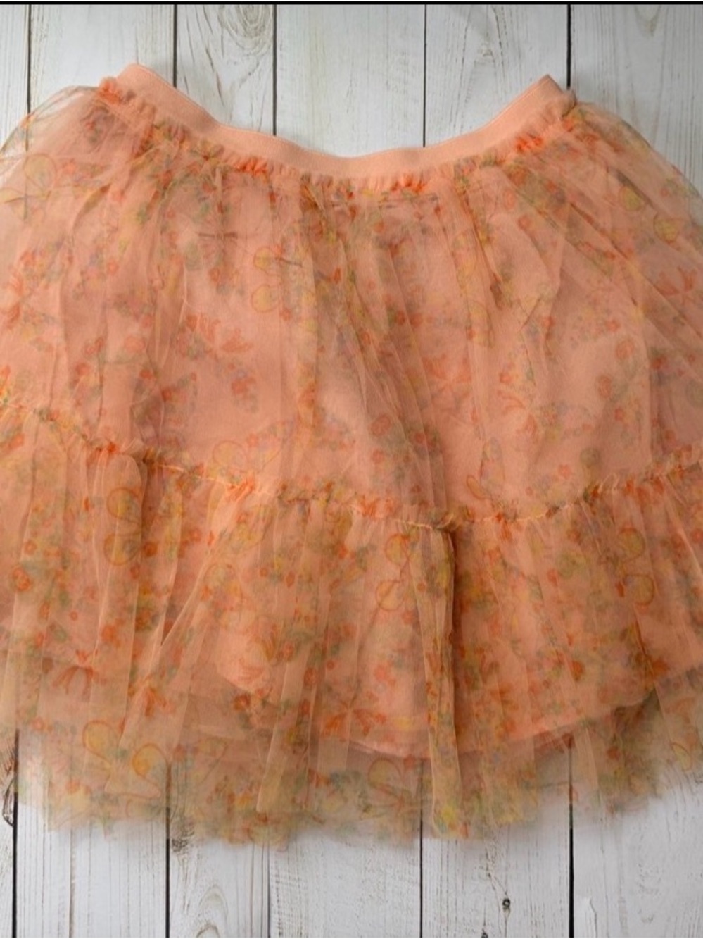 Mini Boden peach Tulle Skirt, Size 6-7Y